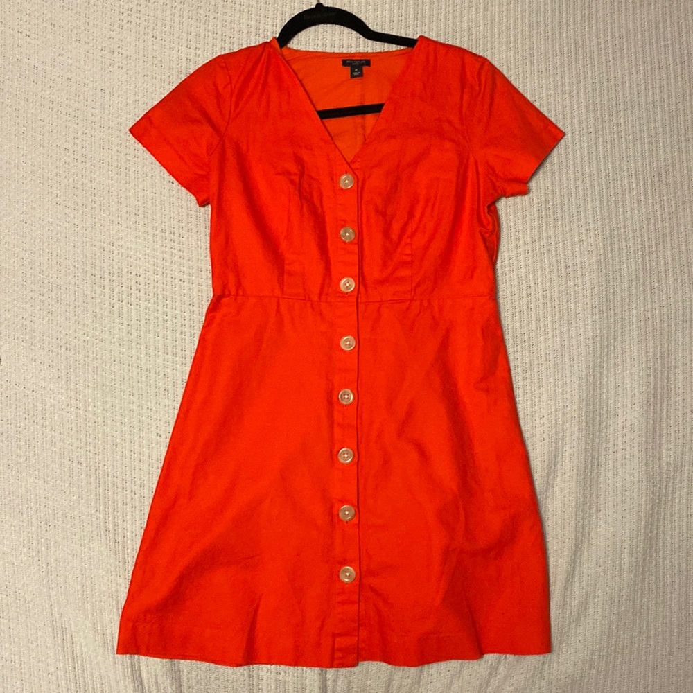 Ann Taylor 4P Red Button Down Dress